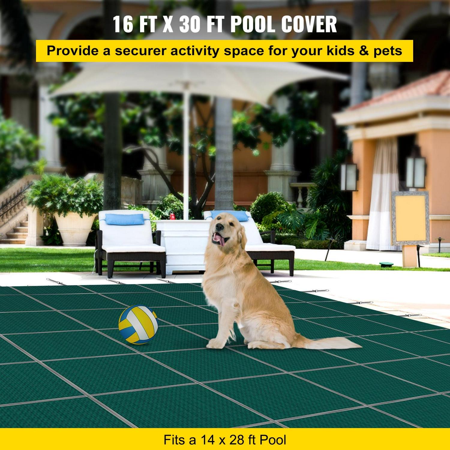 BENTISM Inground Pool Safety Cover Winter Pool Cover 16 x 30 ft with Anchor Tools - Image 5