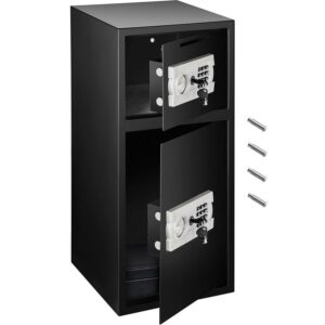 BENTISM Large Double Door Security Safe Box Lock Box 2.6 Cubic Feet Steel Safe Box Strong Box with Digital Lock for Money Jewelry Black