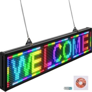 BENTISM Led Sign Digital Sign 38x6.5 Full-color Led Message Board Digital Display