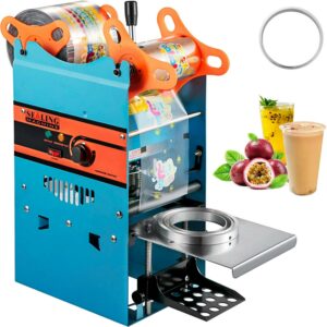 BENTISM Manual Tea Cup Sealer Machine Manual Cup Sealer Blue 300-500 Cups/Hour