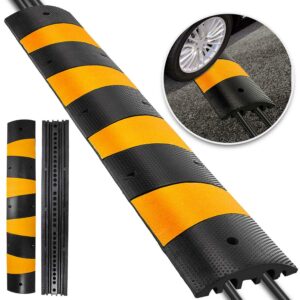 VEVOR Modular Rubber Traffic Speed Bump 2 Channel Cable Protector Ramp