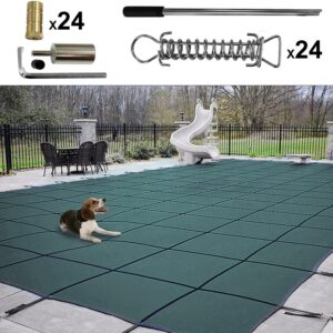 BENTISM Pool Safety Cover Inground Pool Cover 18x38ft, Rectangle Safety Pool Cover