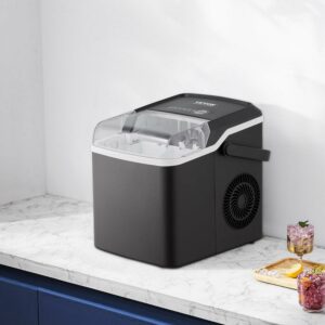 BENTISM Portable Countertop Ice Maker 26lbs/24H Self-Cleaning with Scoop Basket