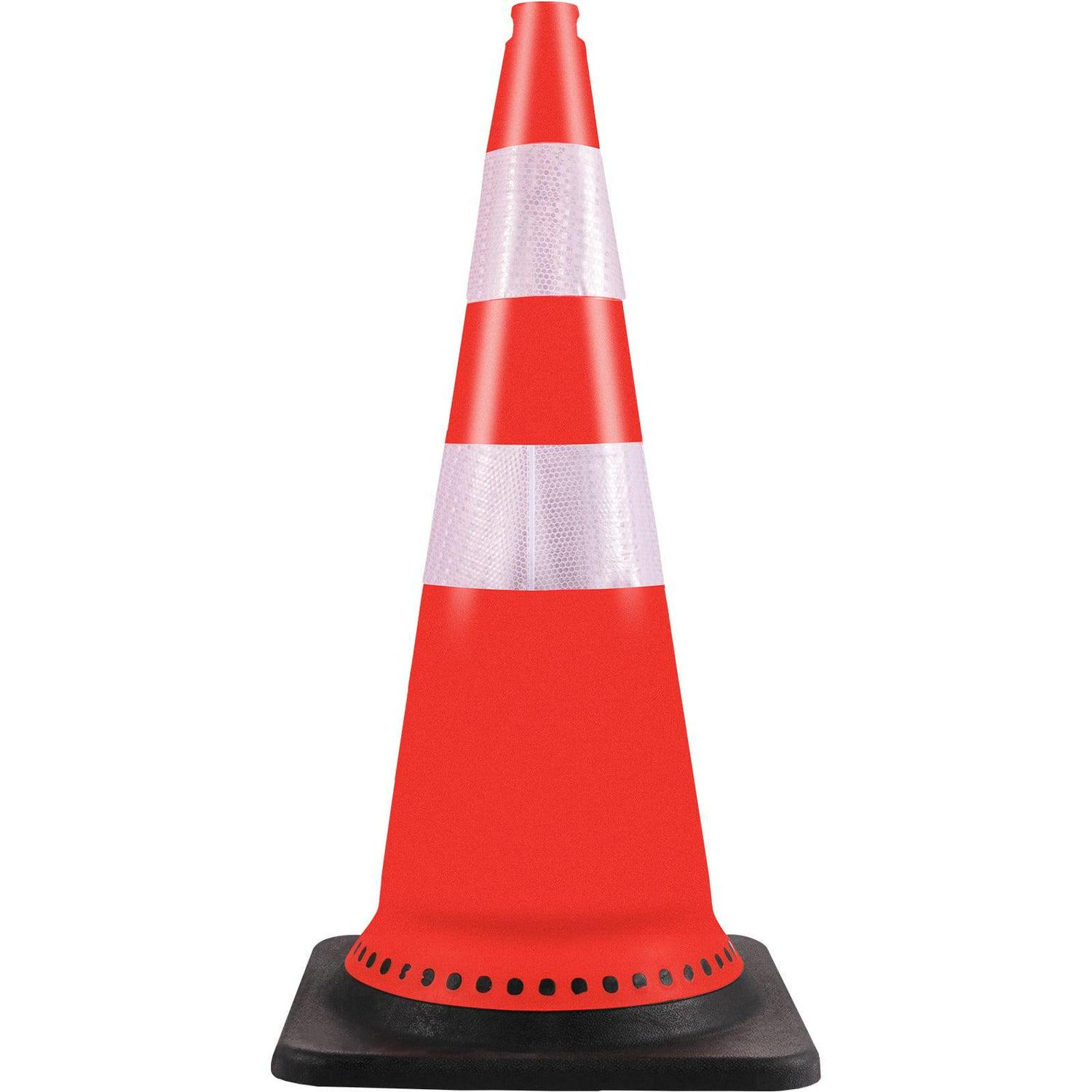 VEVOR Safety Cones Traffic Cones 8 x 30" Orange Reflective Collars Road Cones PVC Construction Cones w/Black Weighted Base Used for Traffic Control, Driveway Road Parking and School Improvement