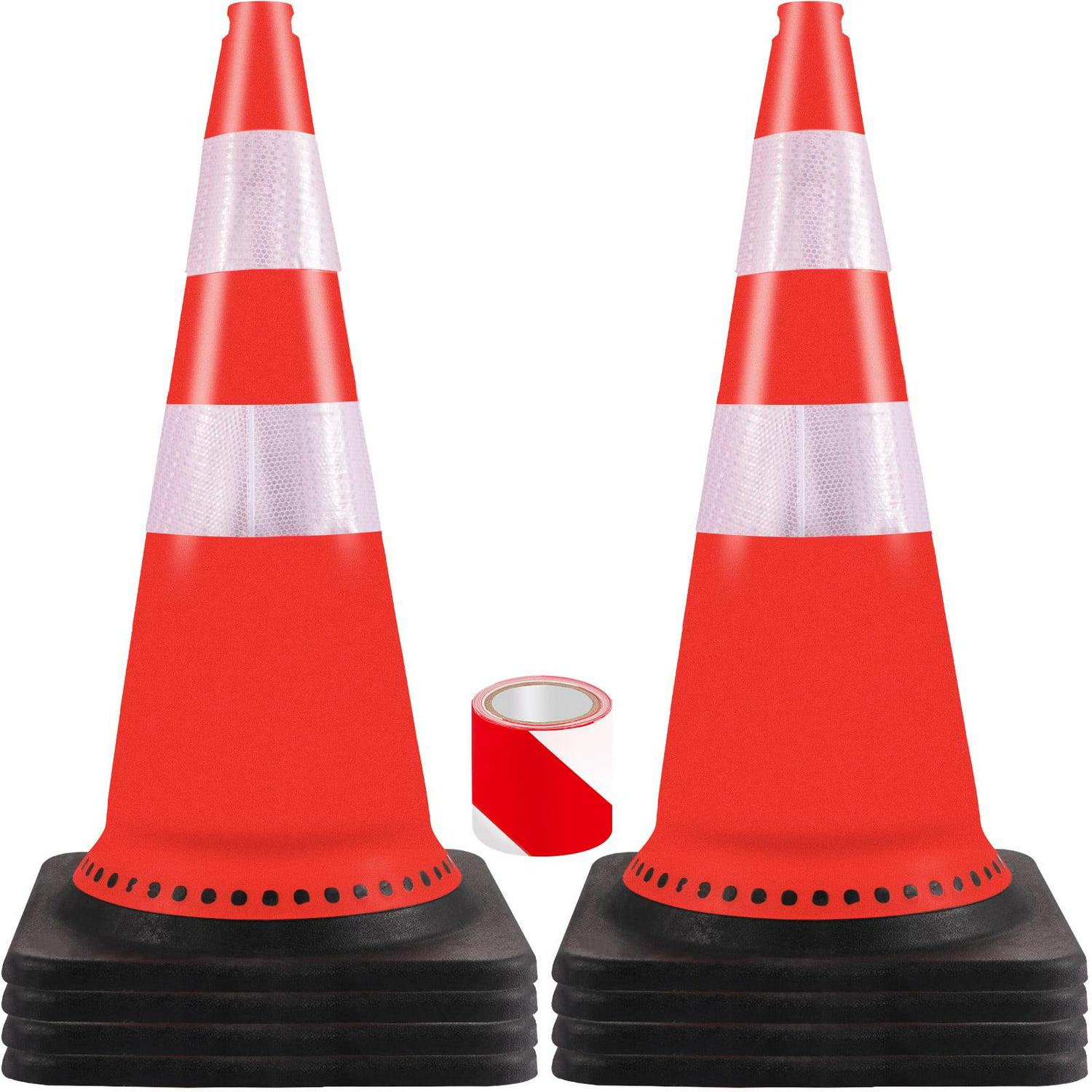 VEVOR Safety Cones Traffic Cones 8 x 30" Orange Reflective Collars Road Cones PVC Construction Cones w/Black Weighted Base Used for Traffic Control, Driveway Road Parking and School Improvement - Image 8