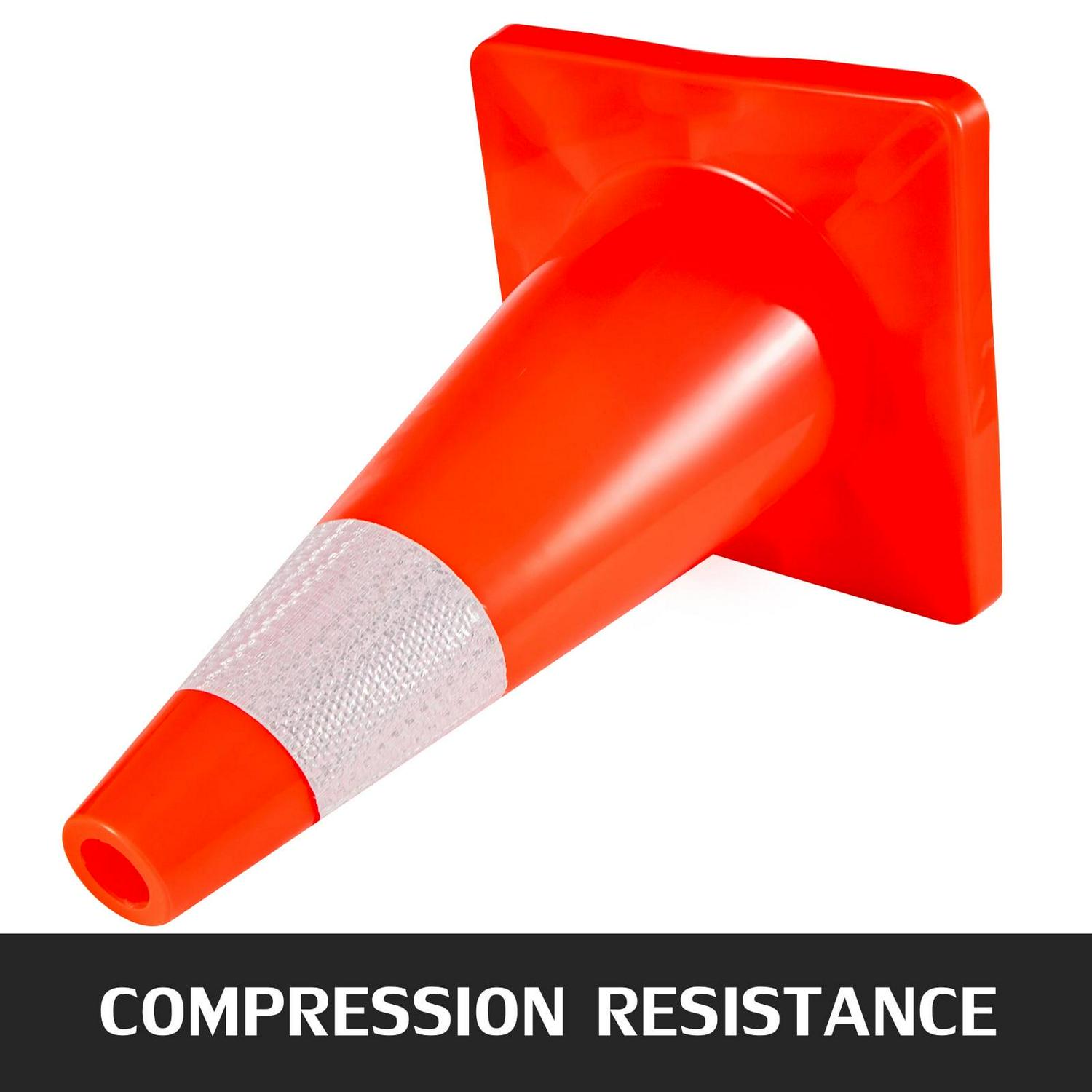 VEVOR Traffic Cones 20Pack 18", Safety Road Parking Cones PVC Base, Orange Traffic Cone with Reflective Collars, Hazard Construction Cones for Home Traffic Parking - Image 6