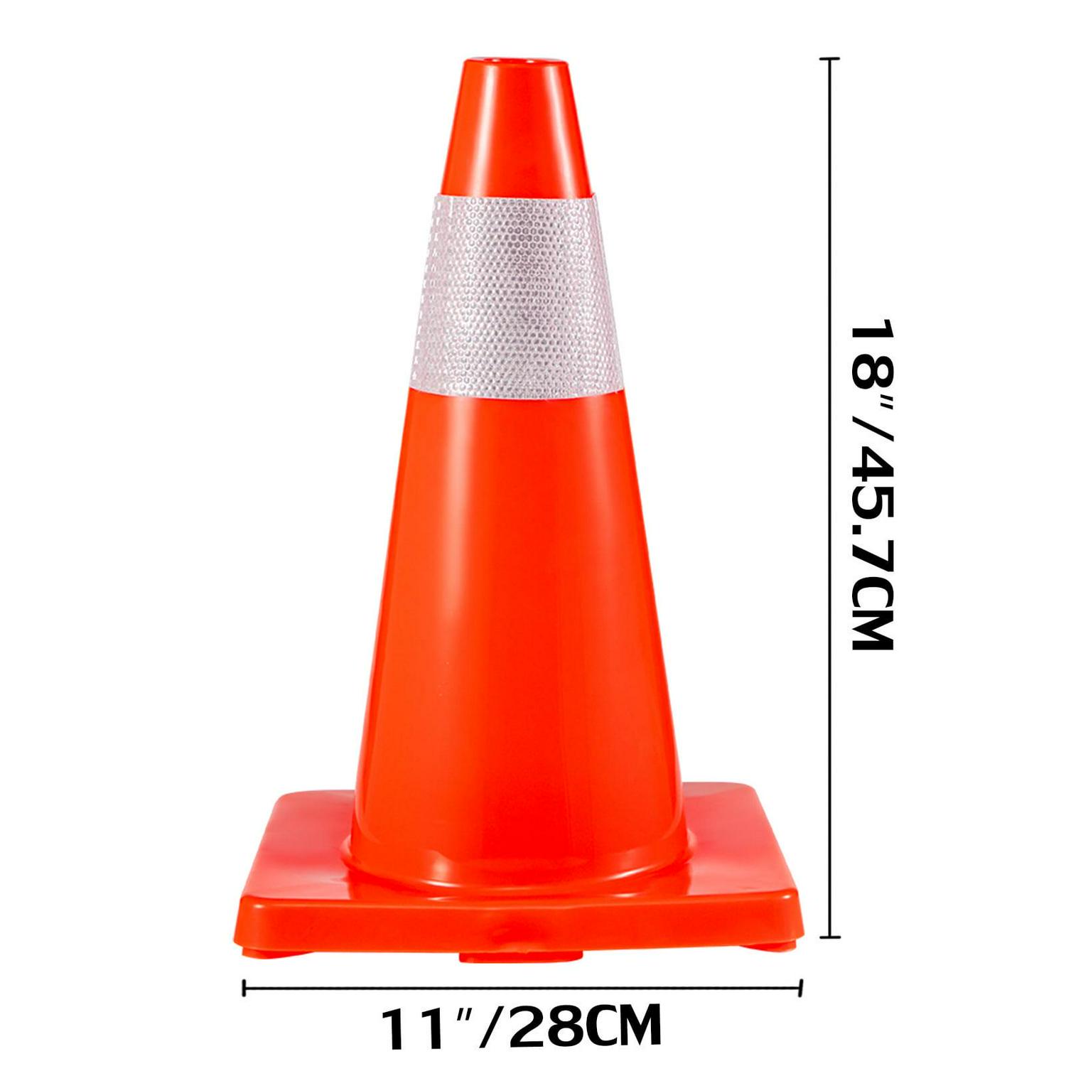 VEVOR Traffic Cones 20Pack 18", Safety Road Parking Cones PVC Base, Orange Traffic Cone with Reflective Collars, Hazard Construction Cones for Home Traffic Parking - Image 2