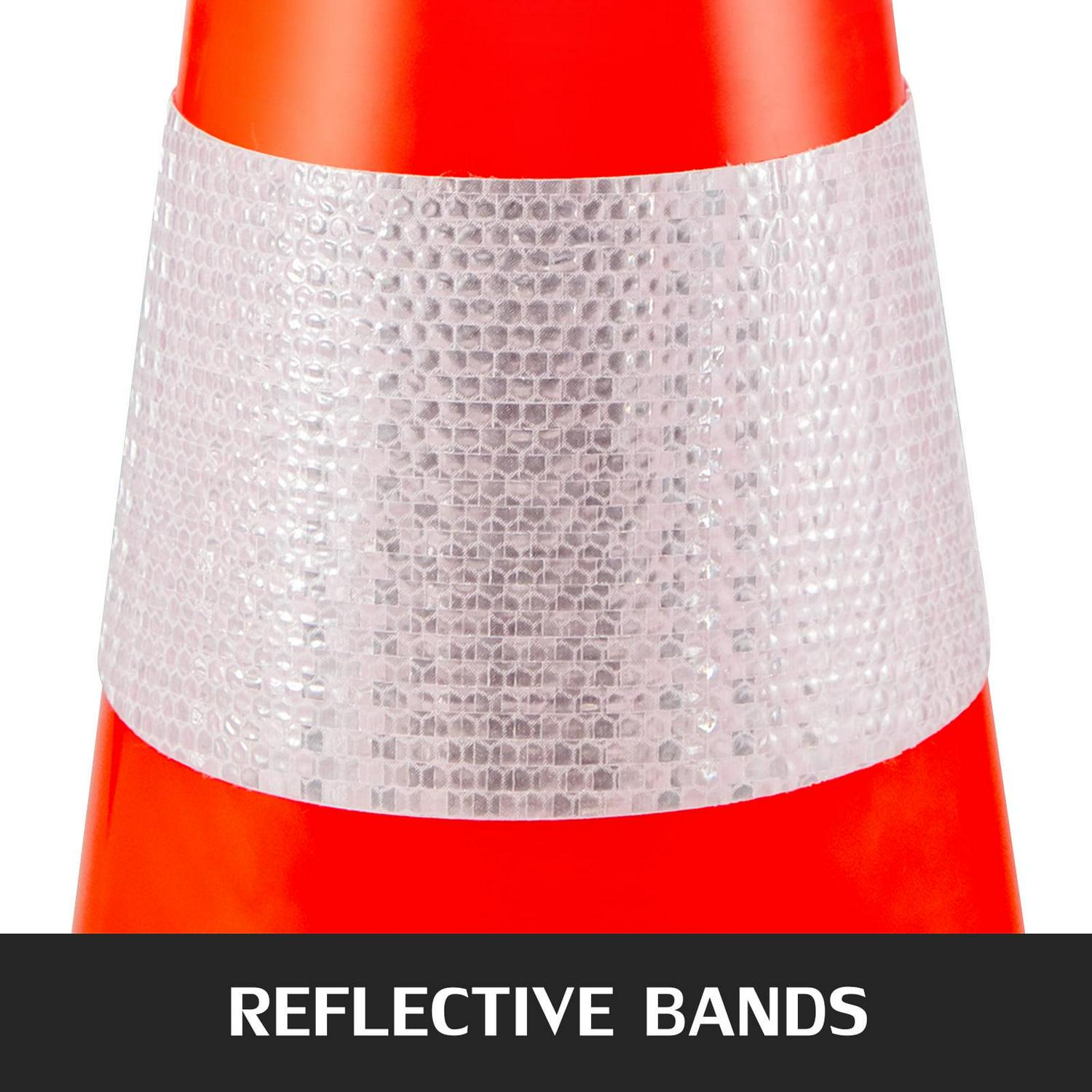 VEVOR Traffic Cones 20Pack 18", Safety Road Parking Cones PVC Base, Orange Traffic Cone with Reflective Collars, Hazard Construction Cones for Home Traffic Parking - Image 4