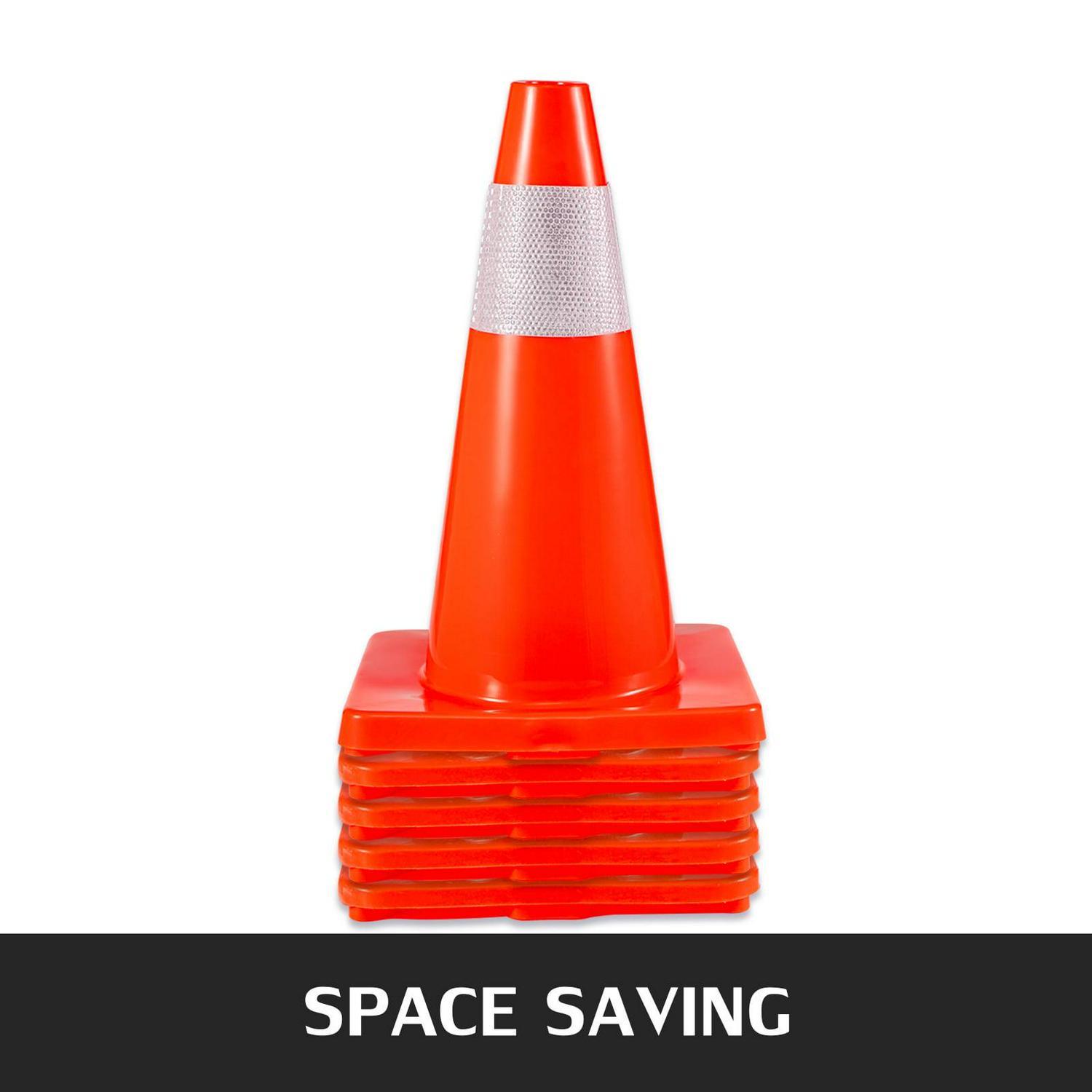 VEVOR Traffic Cones 20Pack 18", Safety Road Parking Cones PVC Base, Orange Traffic Cone with Reflective Collars, Hazard Construction Cones for Home Traffic Parking - Image 7