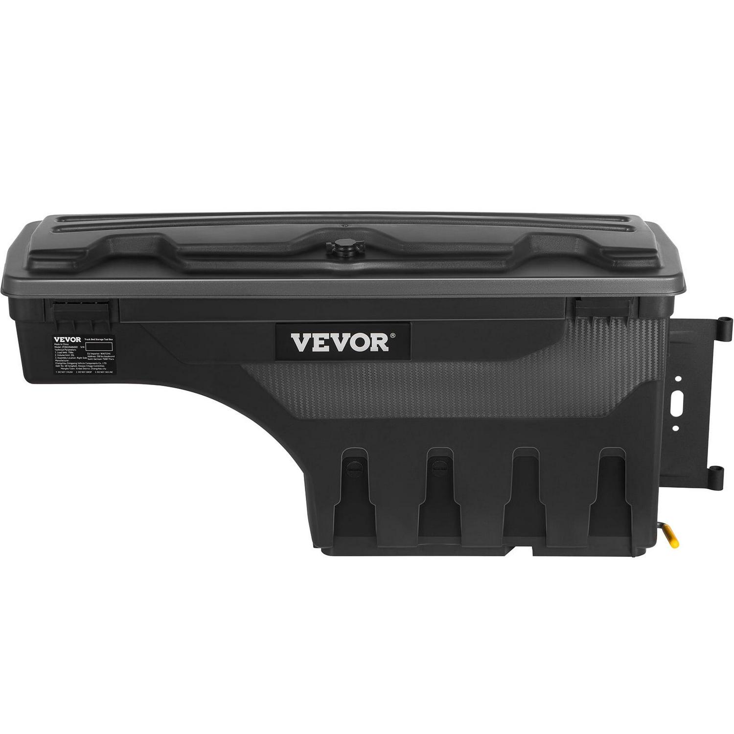VEVOR Truck Bed Storage Box, Lockable Lid, Waterproof ABS Wheel Well Tool Box 6.6 Gal/20 L, Compatible with Chevrolet Silverado 1500 GMC Sierra 1500 2019-2021, Passenger Side, Black - Image 9