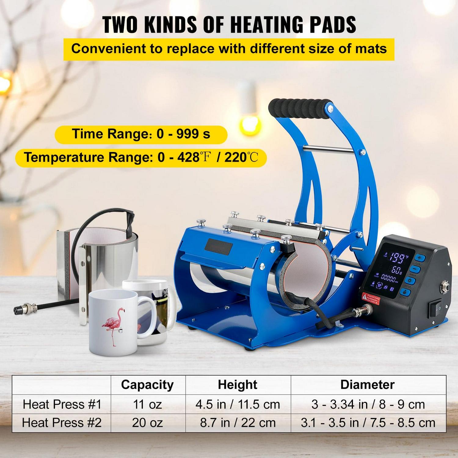 BENTISM Tumbler Heat Press Machine, 11/20oz Tumbler Heat Press Machine, Upgraded LCD Cup Press Machine with 2 Detachable Transfer Sublimation Mats for 11oz-20oz, DIY Cup Heat Mug Coffee - Image 3