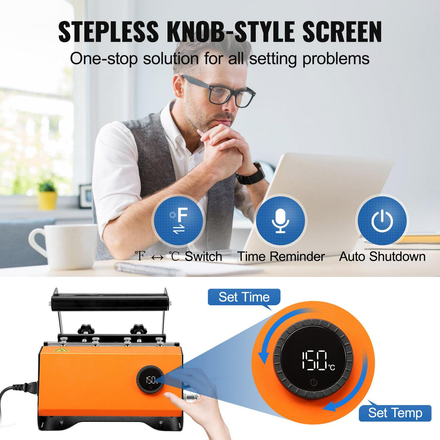 BENTISM Tumbler Heat Press, 30oz Mug Heat Press Machine Sublimation Transfer 11-15oz 16-25oz 30oz Straight Skinny Tumblers, Cup Heat Mug Press DIY Mug Cup Heat Transfer with Heat-Resist Gloves & Tape - Image 4