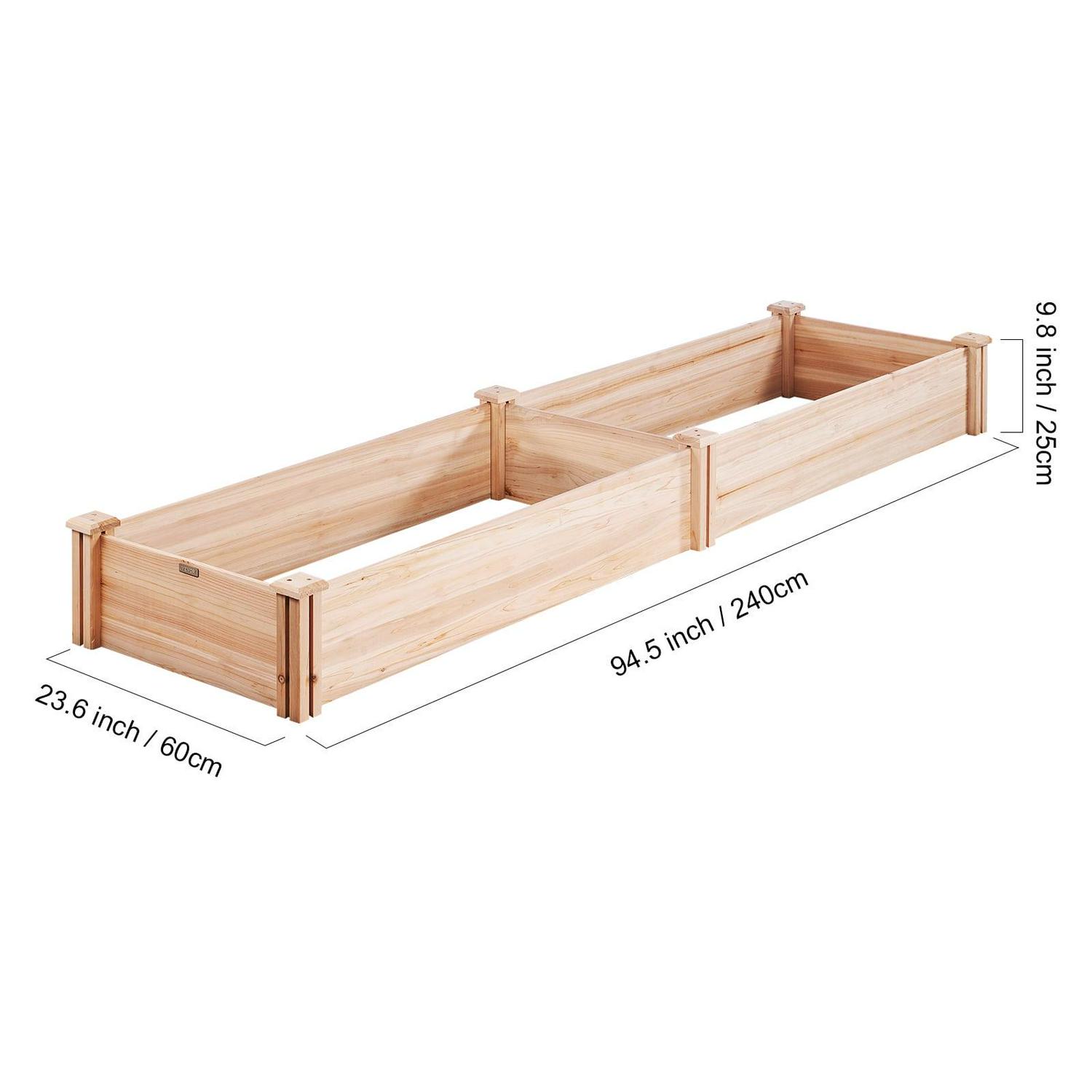 BENTISM Wooden Raised Garden Bed,94.5x23.6x9.8" High End Natural Fir Wood No-Bolt Assembly Divisible Elevated Planting Planter Box with Non-Woven Pad and 1 Set of Tool - Image 8