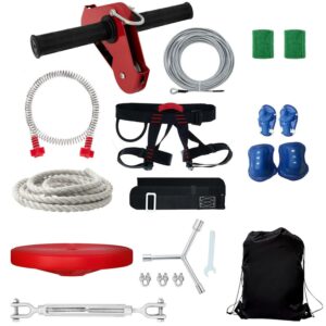 BENTISM 160ft Zipline Kit 250lb Capacity Backyard Swing Set