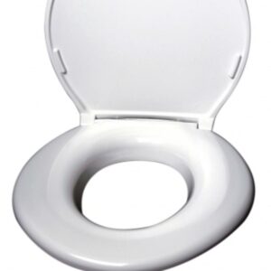 BIG JOHN 3W Toilet Seat, With Cover, ABS plastic, Round or Elongated, White