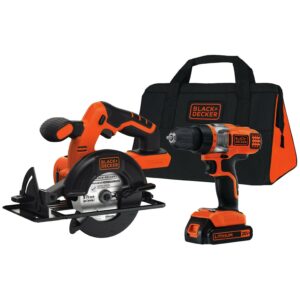 BLACK+DECKER 20V MAX* POWERCONNECT Cordless Drill/Driver + Circular Saw Combo Kit, (BDCD220CS)