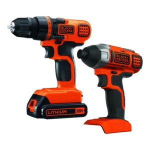 BLACK+DECKER 20V Cordless Drill and Driver, 1.5Ah, Lithium Ion Battery and Charger Included
