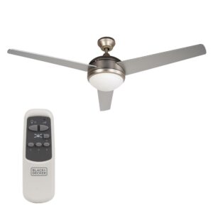BLACK+DECKER BCF5201R 52-Inch 3-Bladed Remote Controllable Brushed Nickel Ceiling Fan
