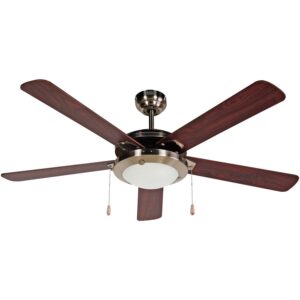Black and Decker 52 Inch 5 Blade 3 Speed Reversible Ceiling Fan with Lighting Kit