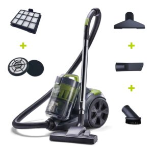 BLACK+DECKER Canister Adjustable Suction Multi-Cyclonic Vacuum (BDXCAV217 GW ) | For Hard Floors and Carpet