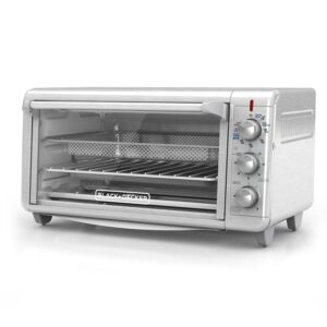 BLACK+DECKER Crisp 'N Bake Air Fry Toaster Oven, 8-Slice, 5 Cooking Functions, 60 Minute Timer, Stainless Steel