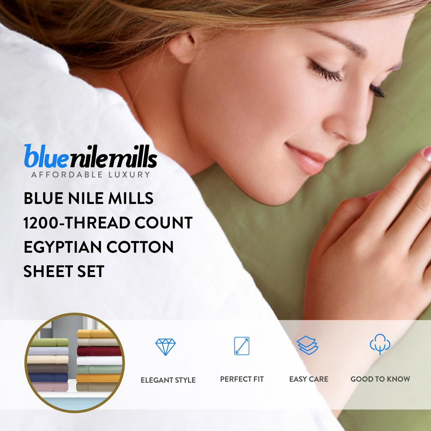 BNM Egyptian Cotton 1200 Thread Count Solid Deep Pocket Bedroom Sheet Set, Full, Platinum - Image 3