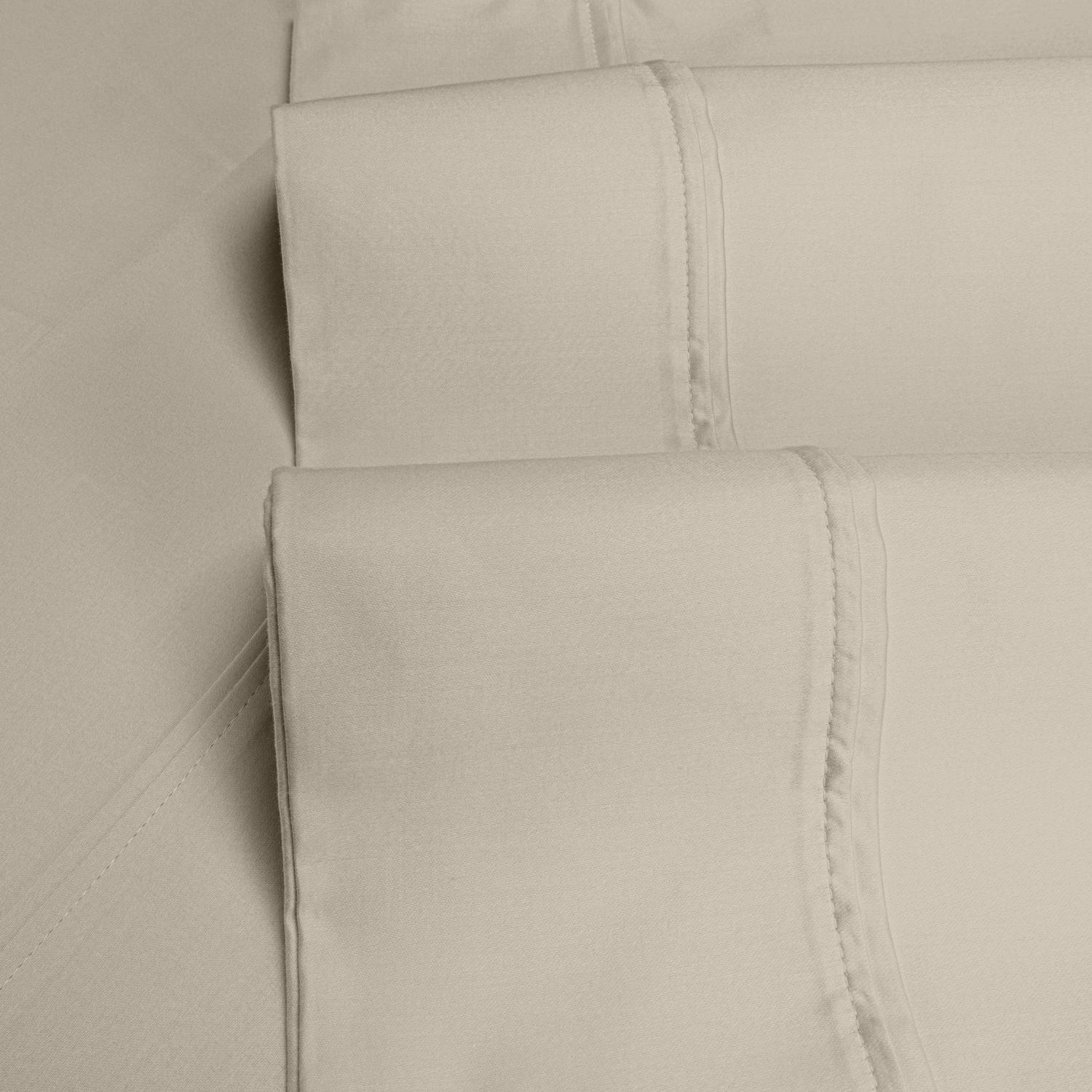 BNM Egyptian Cotton 1200 Thread Count Solid Deep Pocket Bedroom Sheet Set, Full, Platinum - Image 4