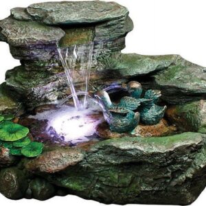 Bond Gainesville Fountain, Envirostone, Lighted with LED, Outdoor Use