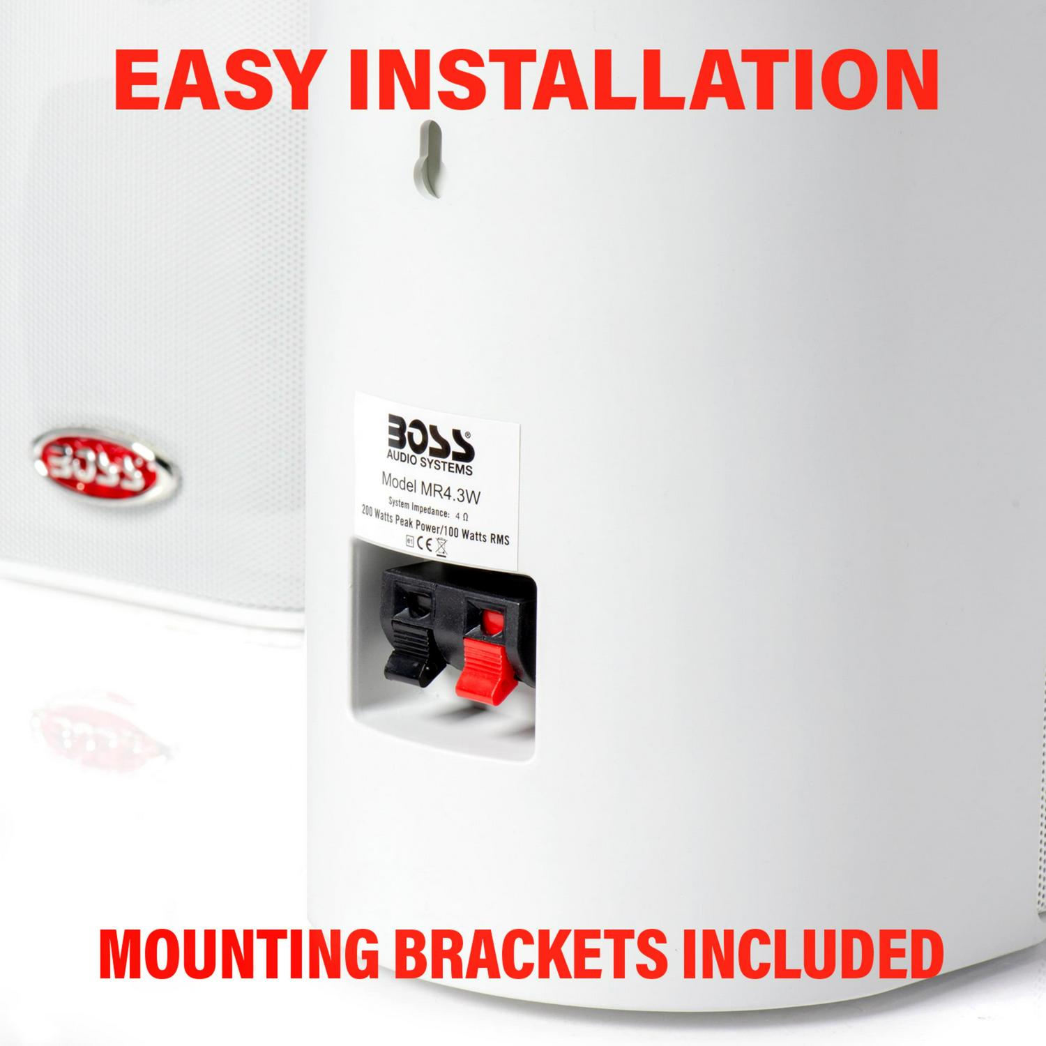 Boss Audio MR4.3W Marine Speakers, 200 Watts Per Pair, 4 Inch, 3 Way - Image 5