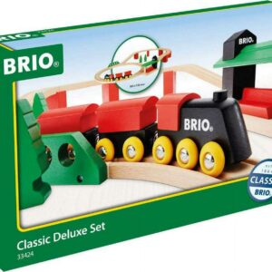 BRIO World Classic Deluxe Wooden Railway Train Set - Ages 2+