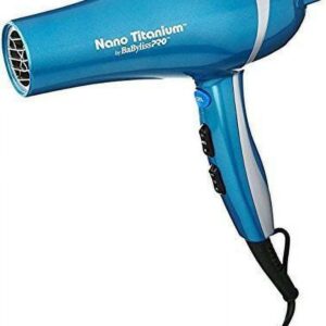 BaBylissPRO Nano Titanium Mid-Size Ionic Hair Dryer, 2000 Watts, Blue