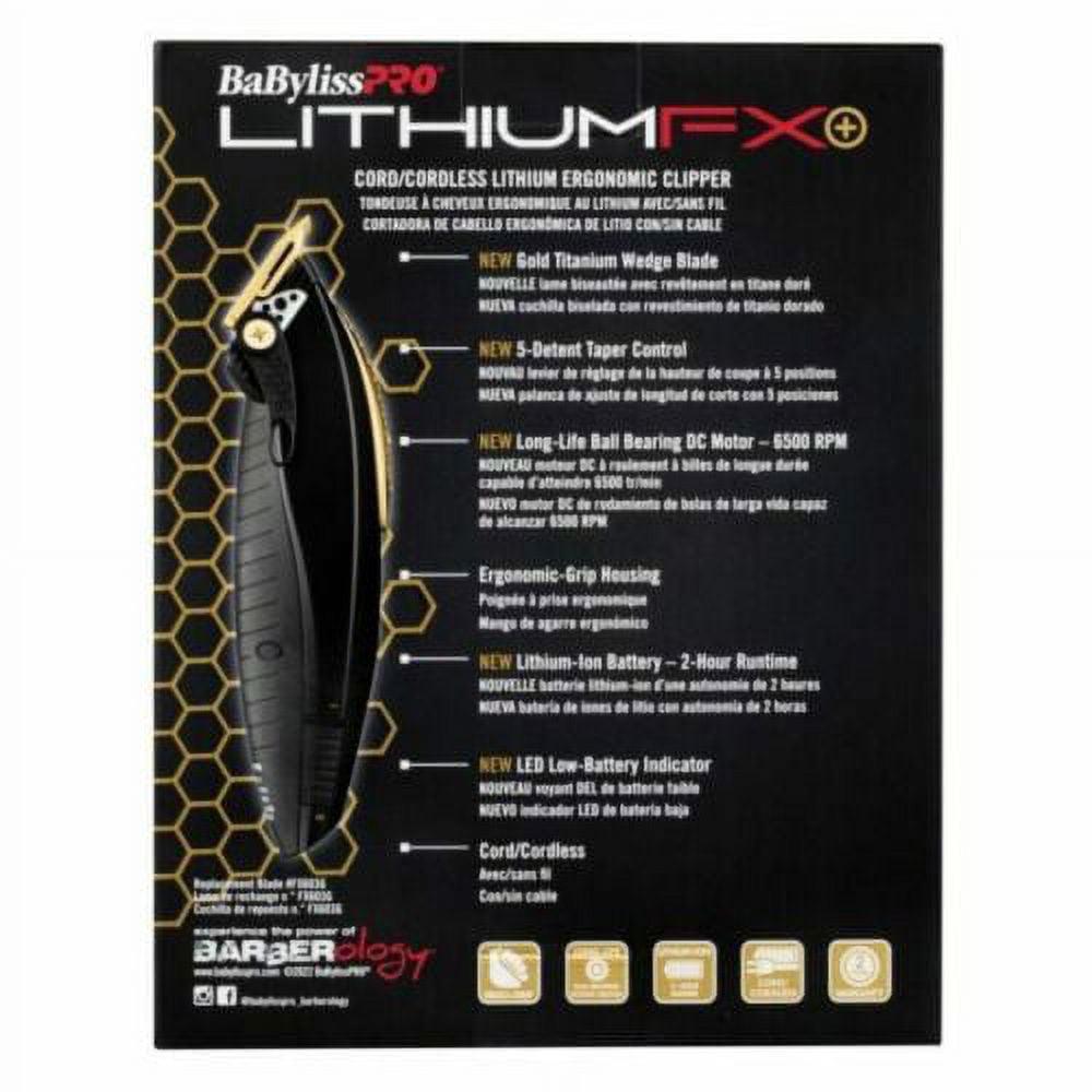 BaByliss PRO Lithium FX Cord/Cordless Lithium Ergonomic Clipper FX673N - Image 2