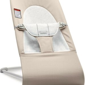 BabyBjorn Bouncer Balance Soft, Light gray frame, Cotton/Jersey, Beige/Gray