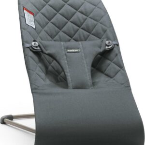 BabyBjorn Bouncer Bliss Baby Bouncers with Cotton, Classic Quilt, Anthracite