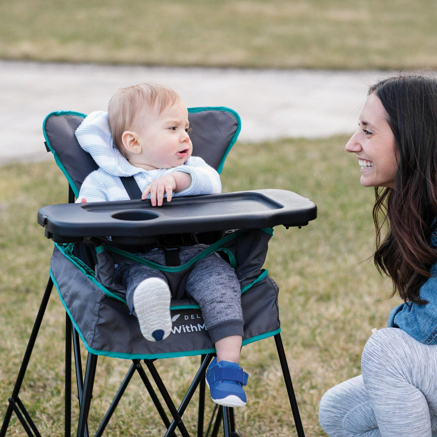 Baby Delight Go with Me Uplift Portable Infant High Chair, Indoor and Outdoor, Teal & Grey (Unisex) - Image 10