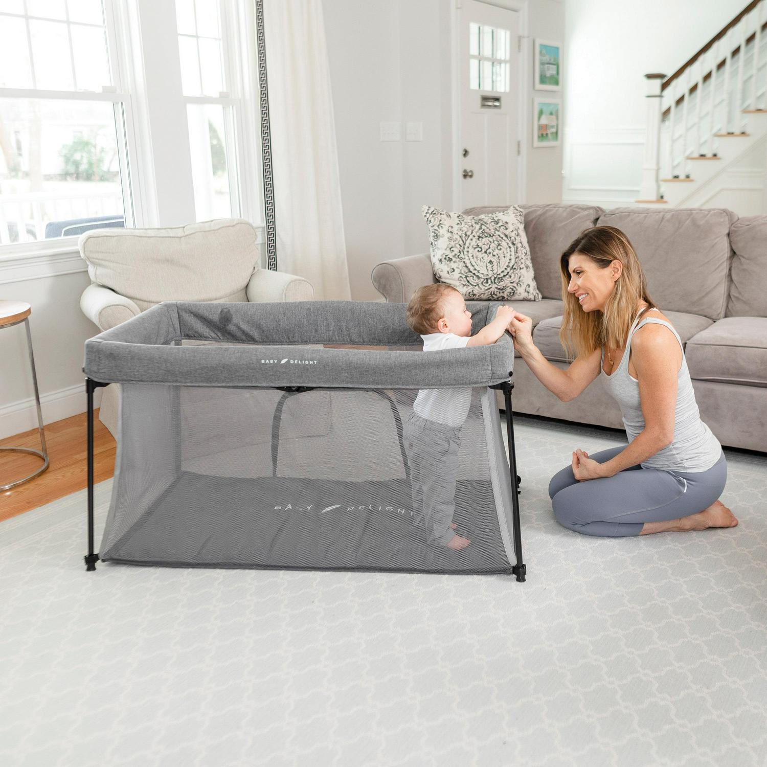 Baby Delight Deluxe Portable Crib & Toddler Playard, Charcoal Tweed (Unisex) - Image 3
