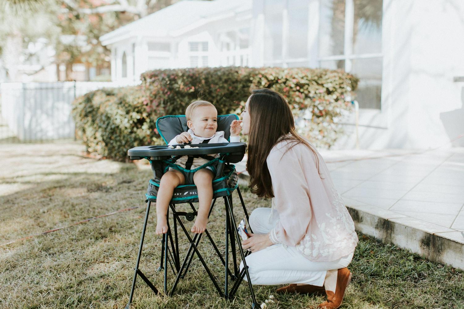 Baby Delight Go with Me Uplift Portable Infant High Chair, Indoor and Outdoor, Teal & Grey (Unisex) - Image 3