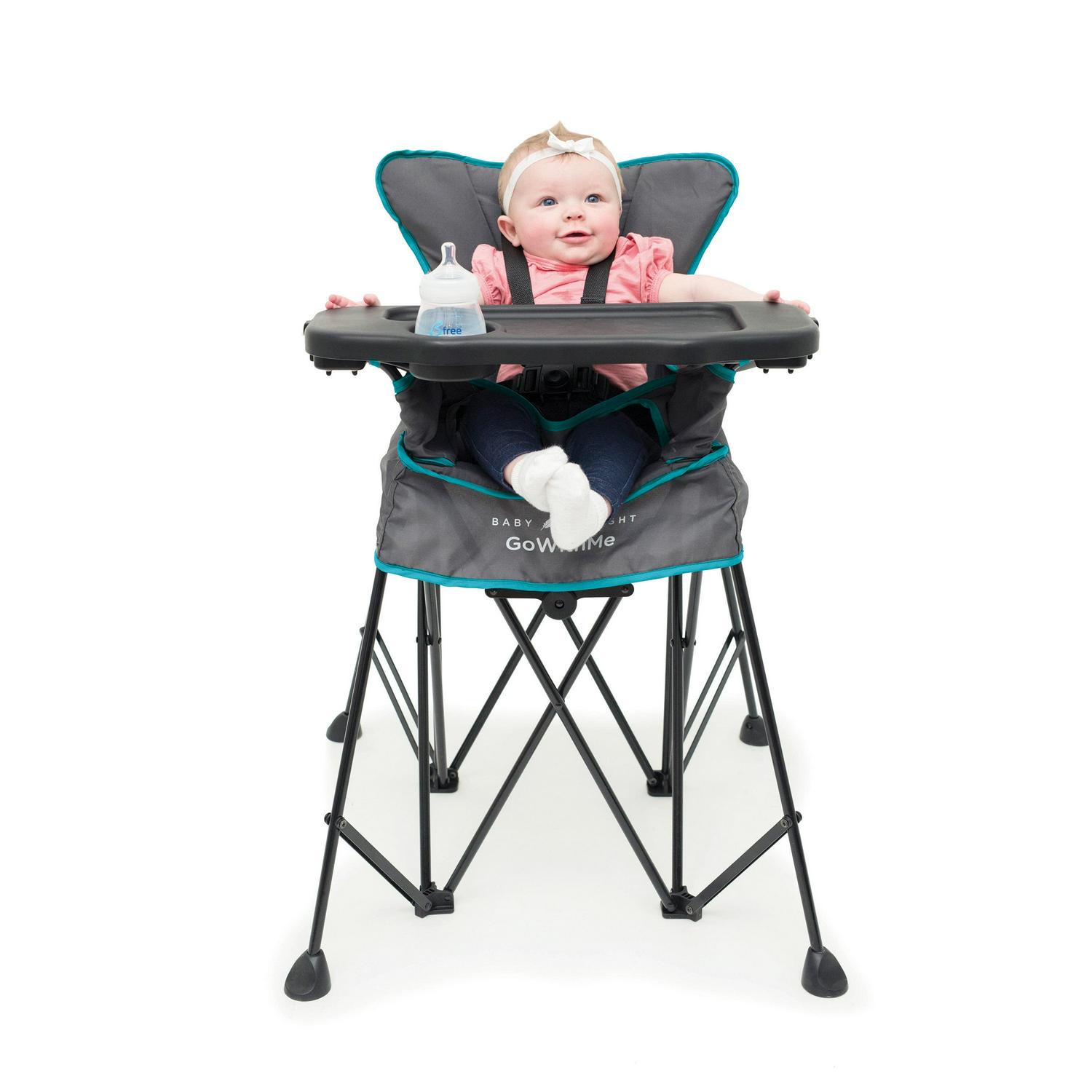 Baby Delight Go with Me Uplift Portable Infant High Chair, Indoor and Outdoor, Teal & Grey (Unisex) - Image 12