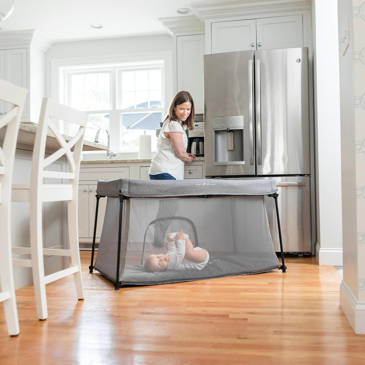 Baby Delight Deluxe Portable Crib & Toddler Playard, Charcoal Tweed (Unisex) - Image 7