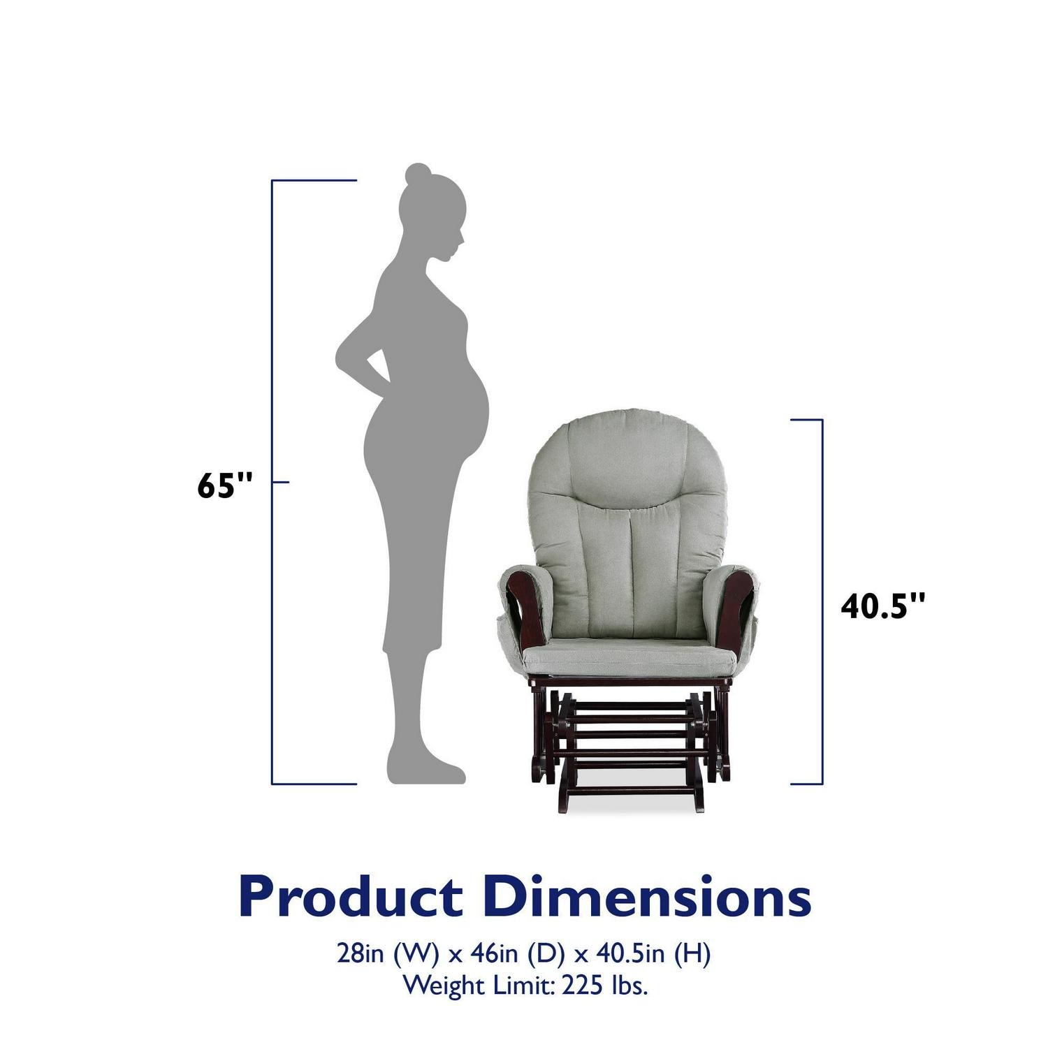 Baby Relax Huntington Glider Rocker, Gray and Espresso - Image 4