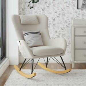 Baby Relax Robbie Rocker with Storage Pockets, Beige Linen