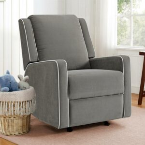 Baby Relax Robyn 2-in-1 Nursery Rocker Recliner, Gray Linen