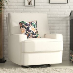 Baby Relax Rylan 4-in-1 Swivel Glider Rocker Recliner Chair, White Linen