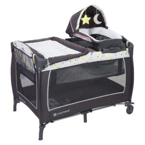 Baby Trend Lil Snooze Deluxe II Nursery Center with Bassinet and Changer, Twinkle Moon