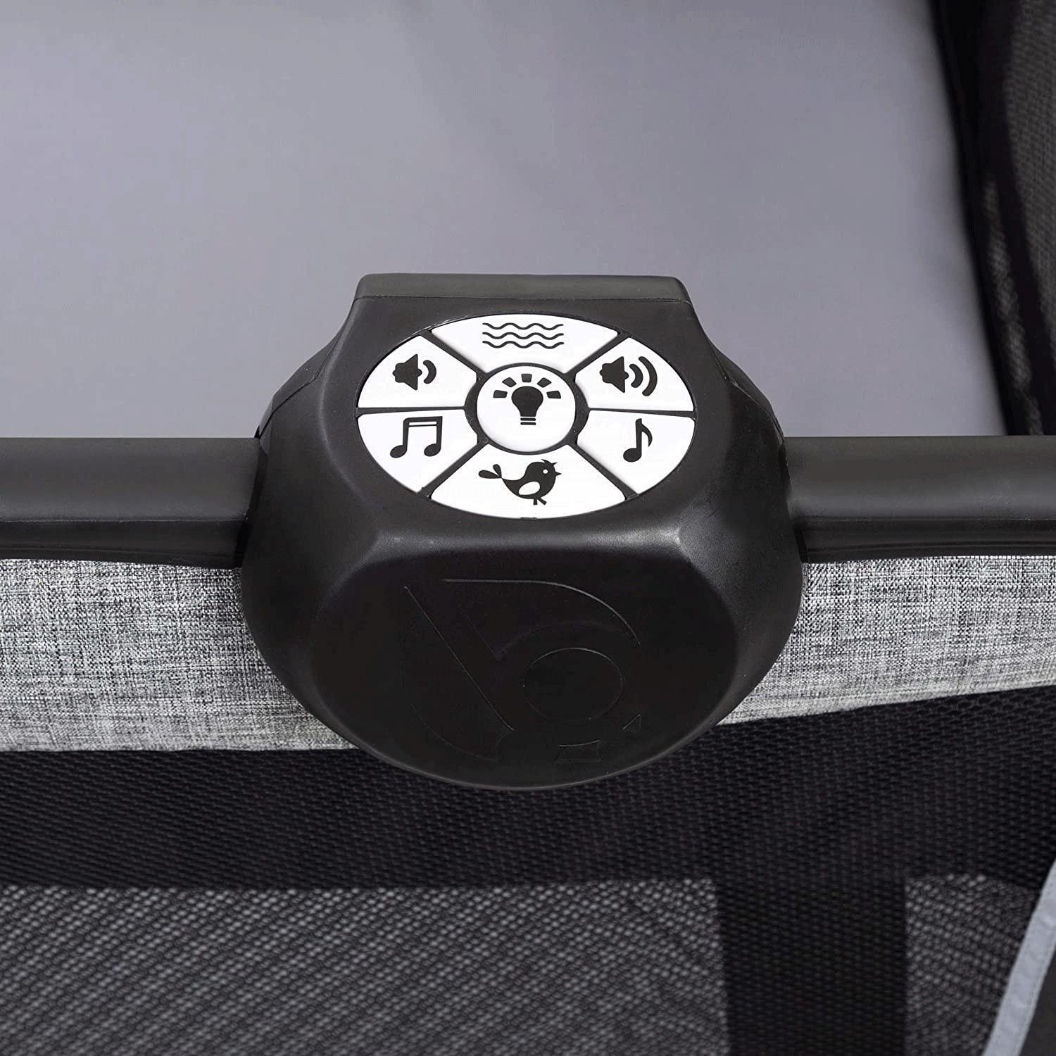 Baby Trend Retreat Twins Nursery Center, Quarry - Twin Playard with 2 Bassinets, Changing Table, and Music Center - Image 6