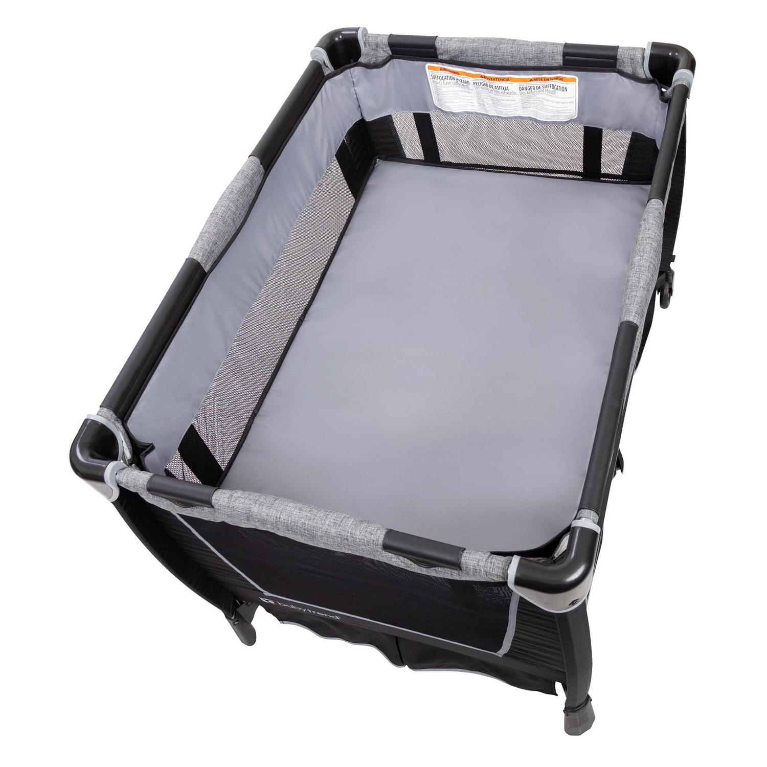Baby Trend Simply Smart Nursery Center Playard with Bassinet and Travel Bag - Whisper Grey - Image 5