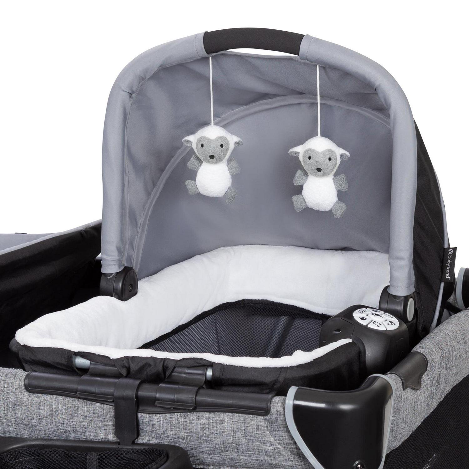Baby Trend Simply Smart Nursery Center Playard with Bassinet and Travel Bag - Whisper Grey - Image 6