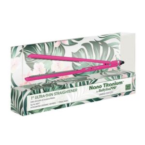 BabylissPRO Nano Titanium 1" Ultra-Thin Straightener, Pink