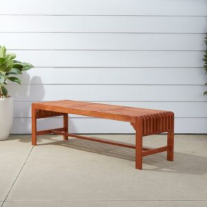 Backless 5-foot Eucalyptus Wood Bench