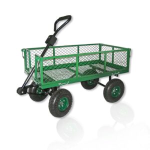 Backyard Expressions Garden Utility Cart, 38" X 20" Bed, Pneumatic Tires, 600 Lb Weight Capacity